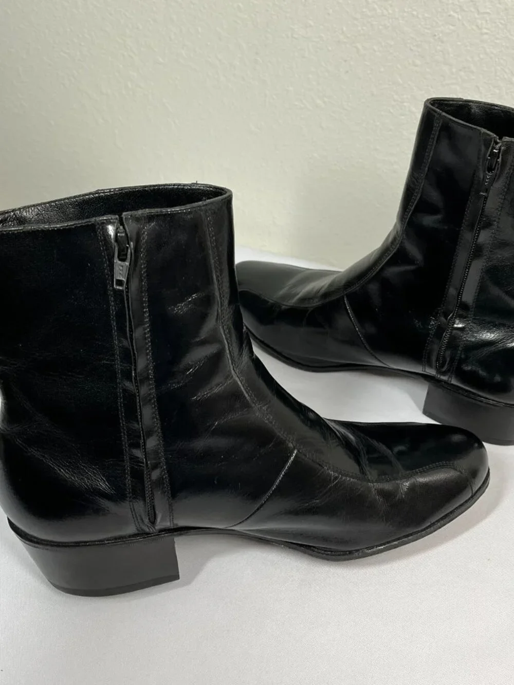 Florsheim Duke Boots Size 11.5 3E Wide Black Zipper Side 17087-01